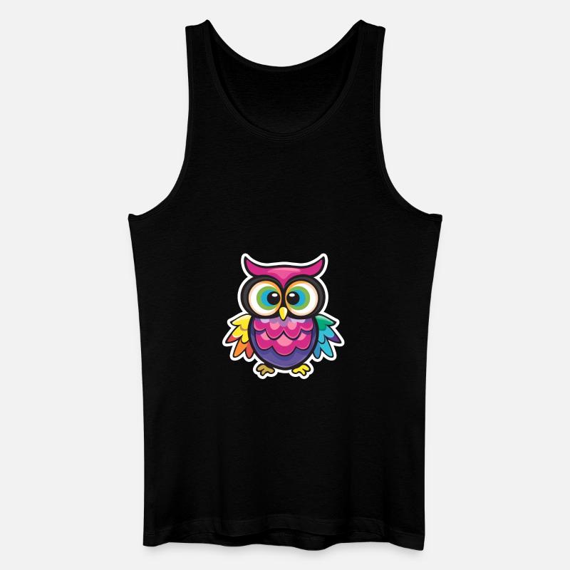 Niedliche Eule Kawaii Maskottchen - Männer Bio Tank Top - Schwarz