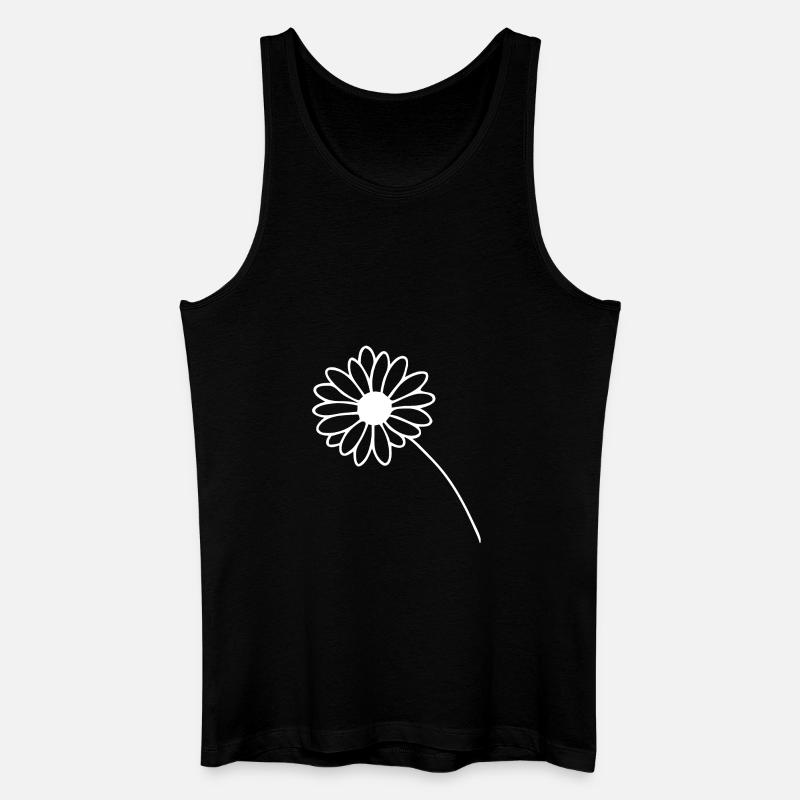 Enkel blomst - stregtegning - Økologisk tanktop til mænd - sort