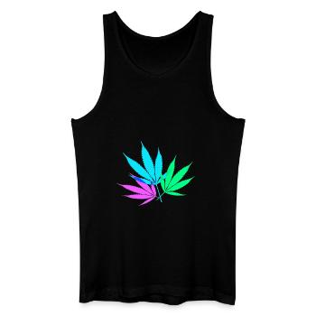 Feuilles de chanvre colorées - Débardeur bio Homme - noir - Devant