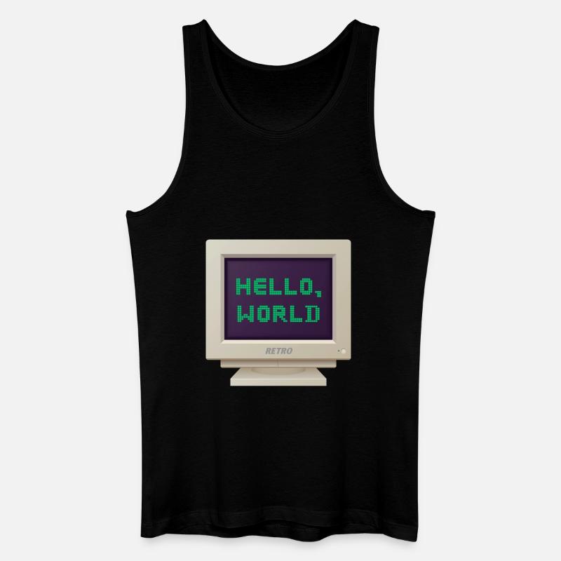 CRT-Design - Hallo Welt - Männer Bio Tank Top - Schwarz