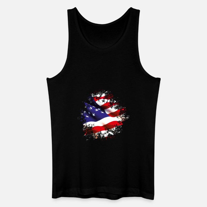 splat USA - Männer Bio Tank Top - Schwarz