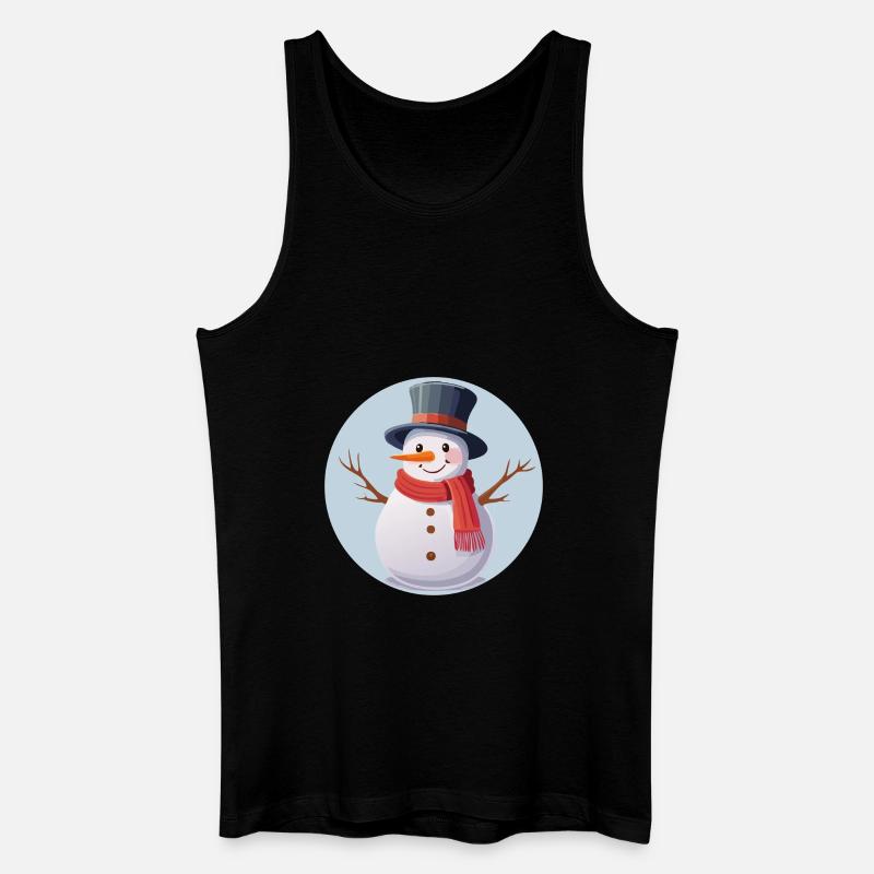 Schneemann - Männer Bio Tank Top - Schwarz