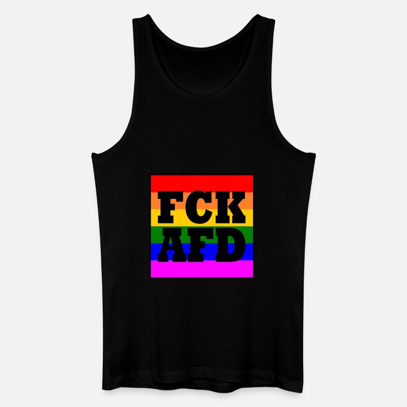 Fck afd - Männer Bio Tank Top - Schwarz