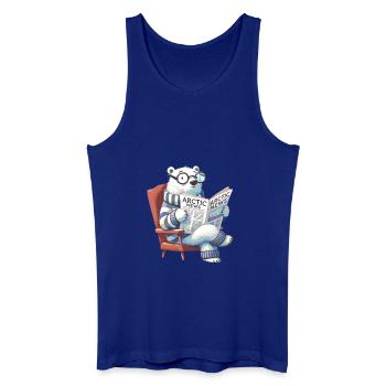 Eisbär liest Zeitung - Männer Bio Tank Top - Königsblau - Vorne