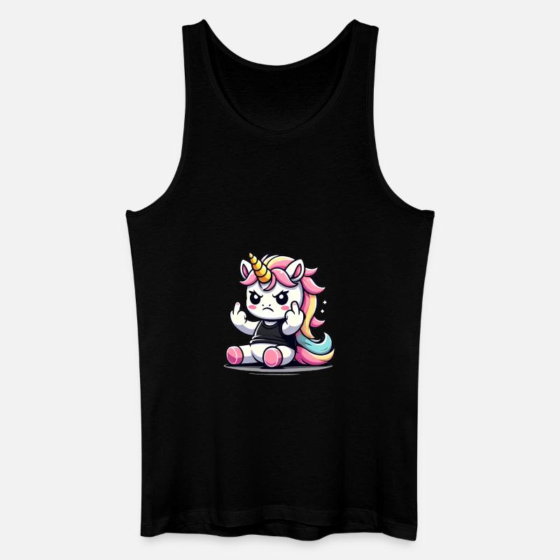 Rebellisches Einhorn flippt ab - Männer Bio Tank Top - Schwarz