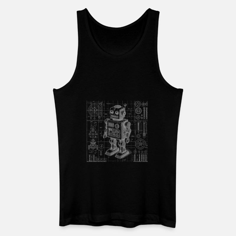Roboter - Männer Bio Tank Top - Schwarz