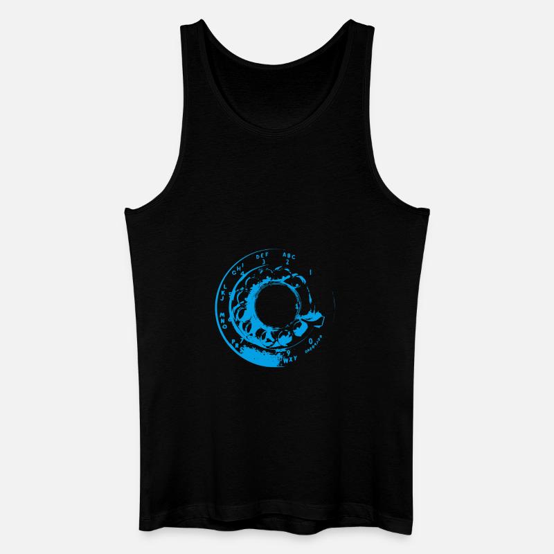 Retro Look - Blue - Männer Bio Tank Top - Schwarz