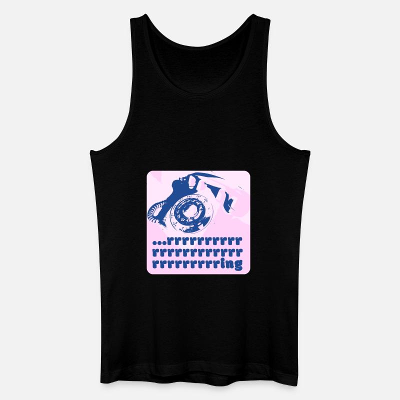 Retro Telefon - "Rrrrrrring" - Männer Bio Tank Top - Schwarz