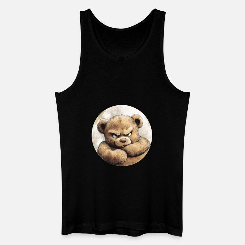 Grummel Teddy: Süß und stur - Männer Bio Tank Top - Schwarz