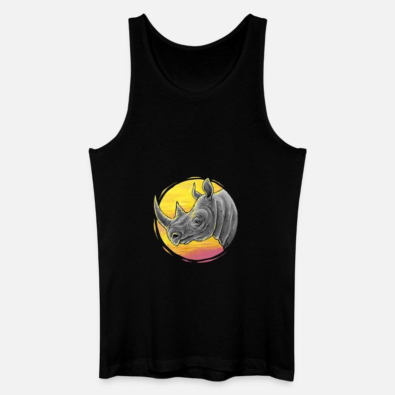 Rhino - Männer Bio Tank Top - Schwarz
