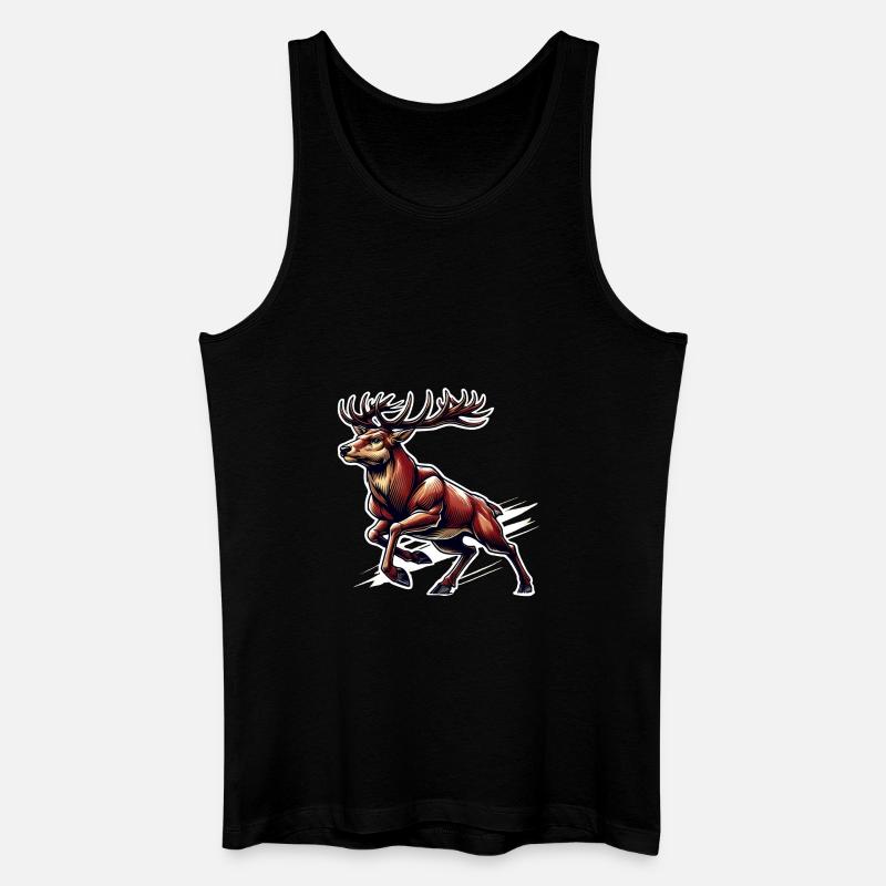 Rotwild Hirsch Jäger Jagd Treibjagd - Männer Bio Tank Top - Schwarz