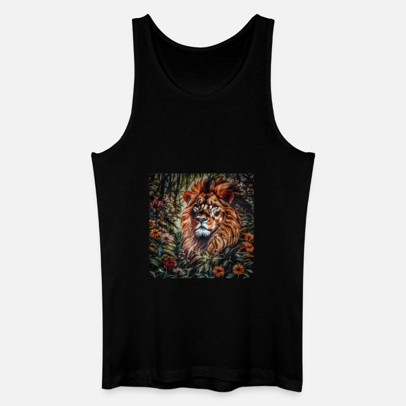 Lion - Männer Bio Tank Top - Schwarz
