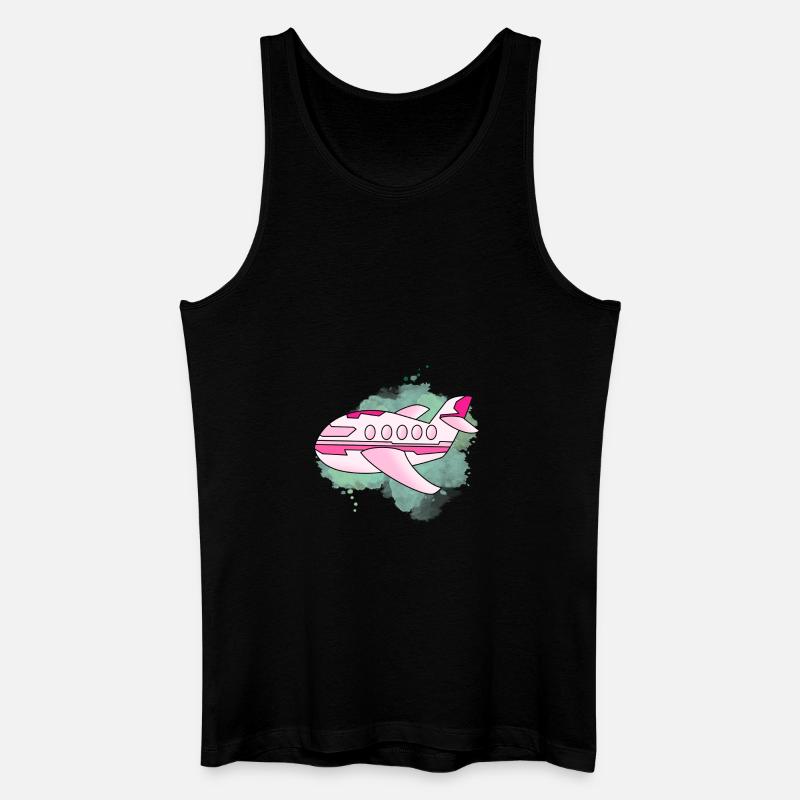 Flugzeug - Männer Bio Tank Top - Schwarz
