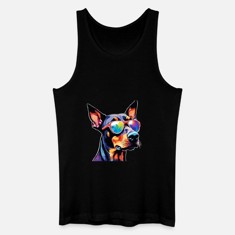 Dobermann bunt 1 - Männer Bio Tank Top - Schwarz