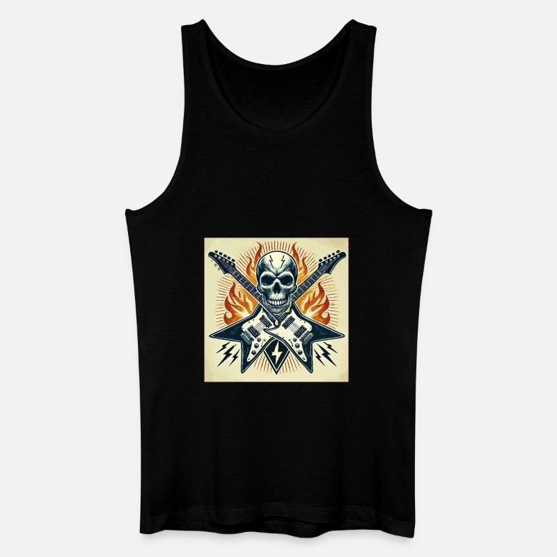 Rockposter mit Gitarren - Männer Bio Tank Top - Schwarz