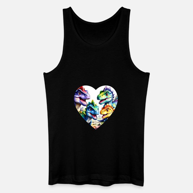 Dinosaurier Bunt - Männer Bio Tank Top - Schwarz