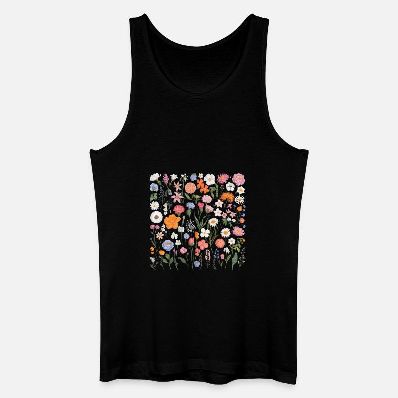 Blumen Liese - Männer Bio Tank Top - Schwarz