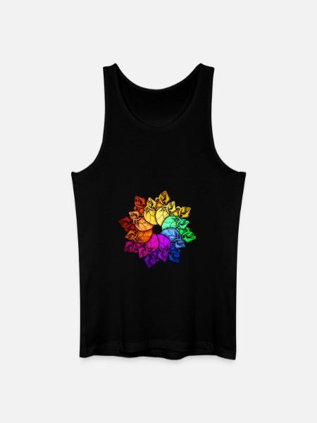 Rainbow Skull - Men’s Organic Tank Top - black