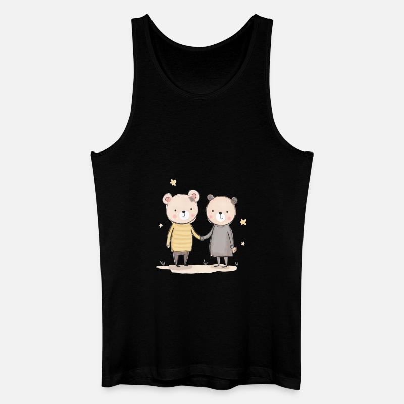 Bären-Paar - Männer Bio Tank Top - Schwarz