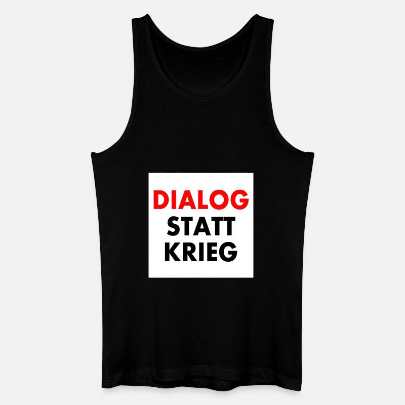 dialog statt krieg - Männer Bio Tank Top - Schwarz