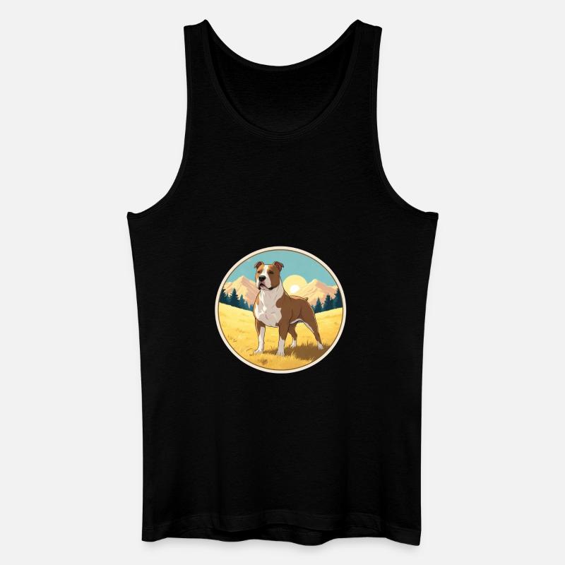 Pitbull Amerikanischer Bully - Männer Bio Tank Top - Schwarz