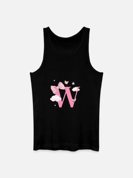 Letter w Pink Clouds - Men’s Organic Tank Top - black