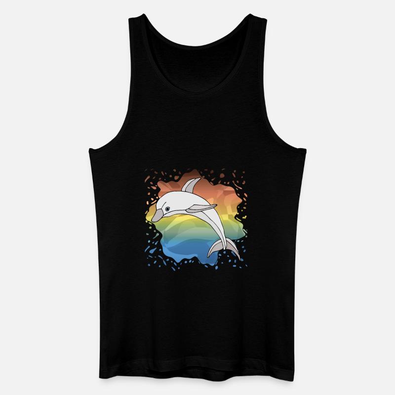 Delfin - Männer Bio Tank Top - Schwarz