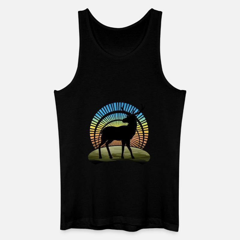 Hirsch - Männer Bio Tank Top - Schwarz