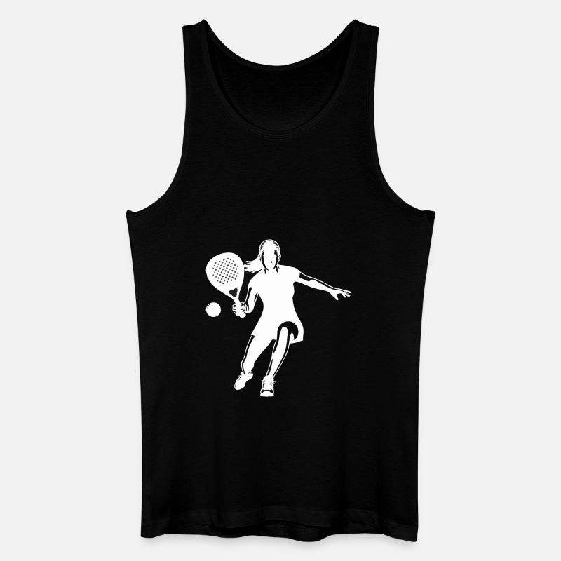 Padel player front white - Men’s Organic Tank Top - black