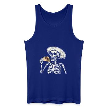 Skeleton Taco Mexican Food Sombrero - Men’s Organic Tank Top - royal blue - Front