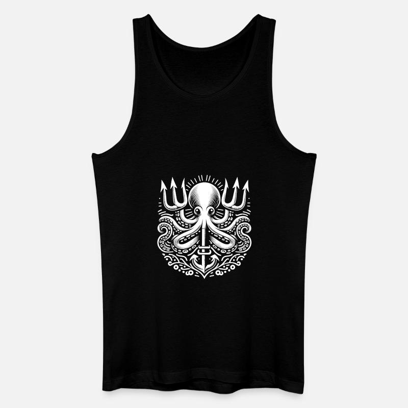 Krake - Männer Bio Tank Top - Schwarz