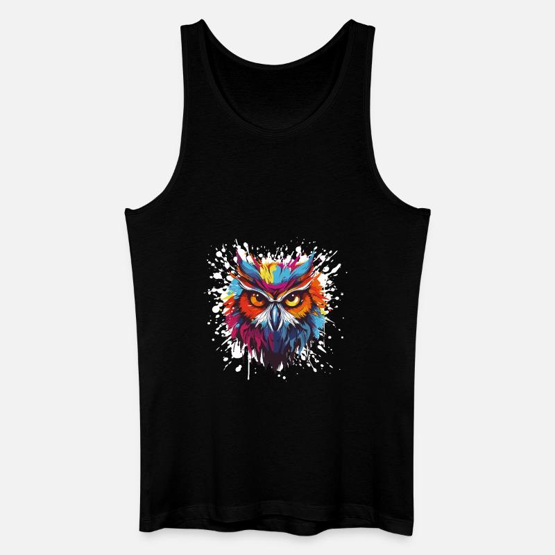 eule - Männer Bio Tank Top - Schwarz