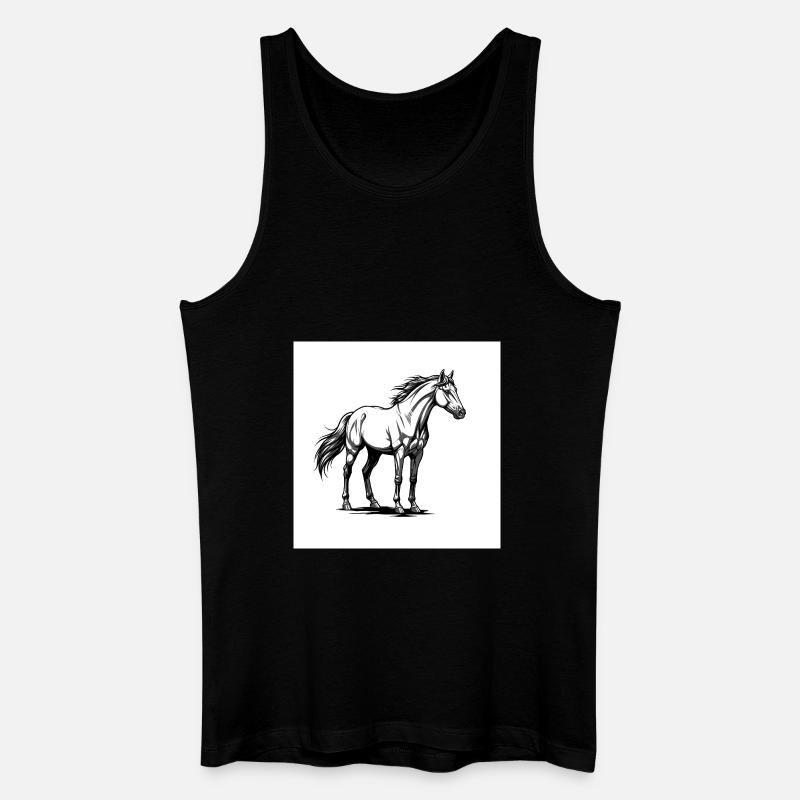 Les chevaux : amis et compagnons - Débardeur bio Homme - noir