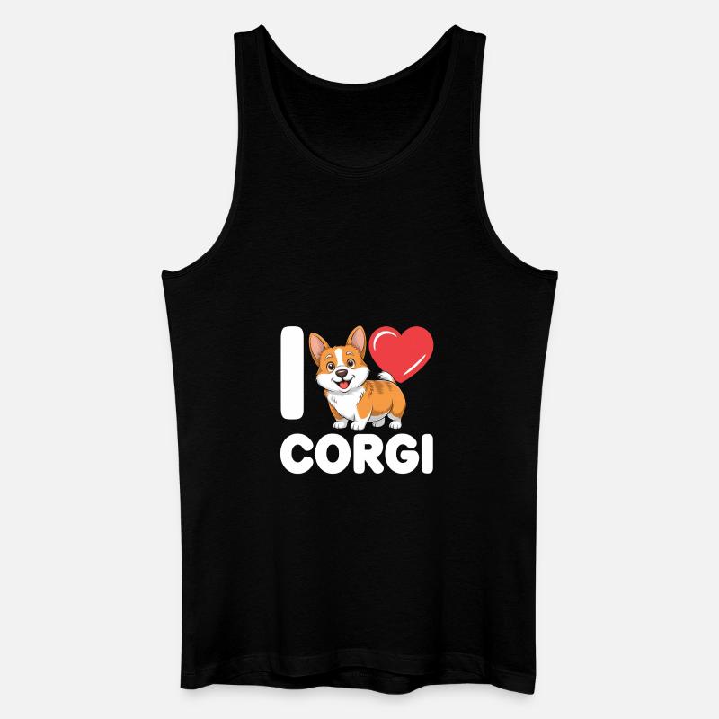 Corgi - Männer Bio Tank Top - Schwarz