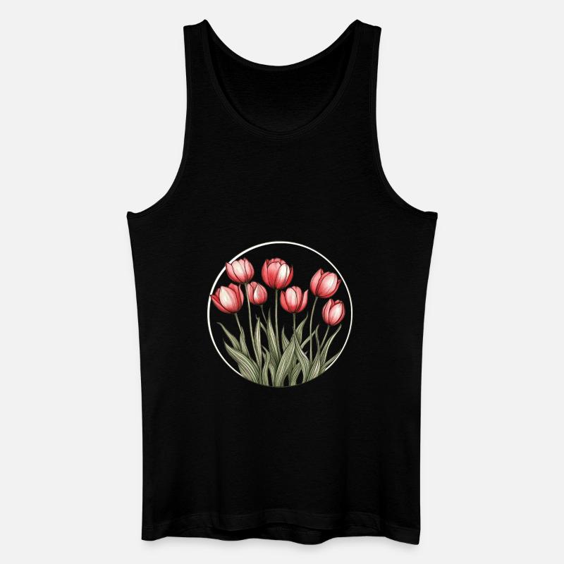 Tulpenkreis - Männer Bio Tank Top - Schwarz