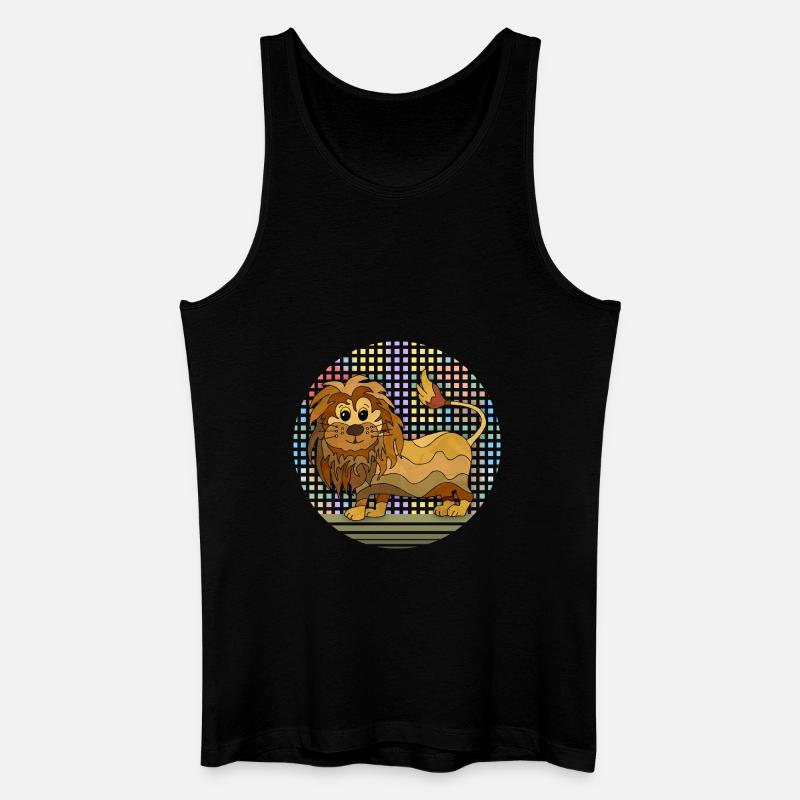 Löwe - Männer Bio Tank Top - Schwarz