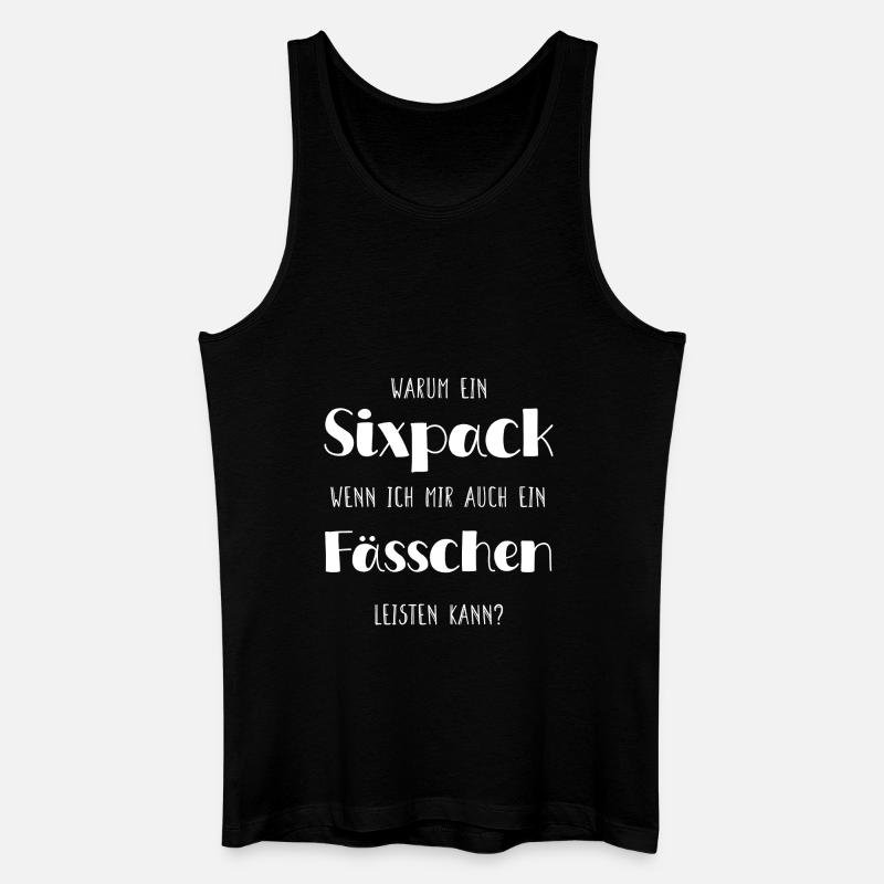 Fässchen statt Sixpack - Männer Bio Tank Top - Schwarz