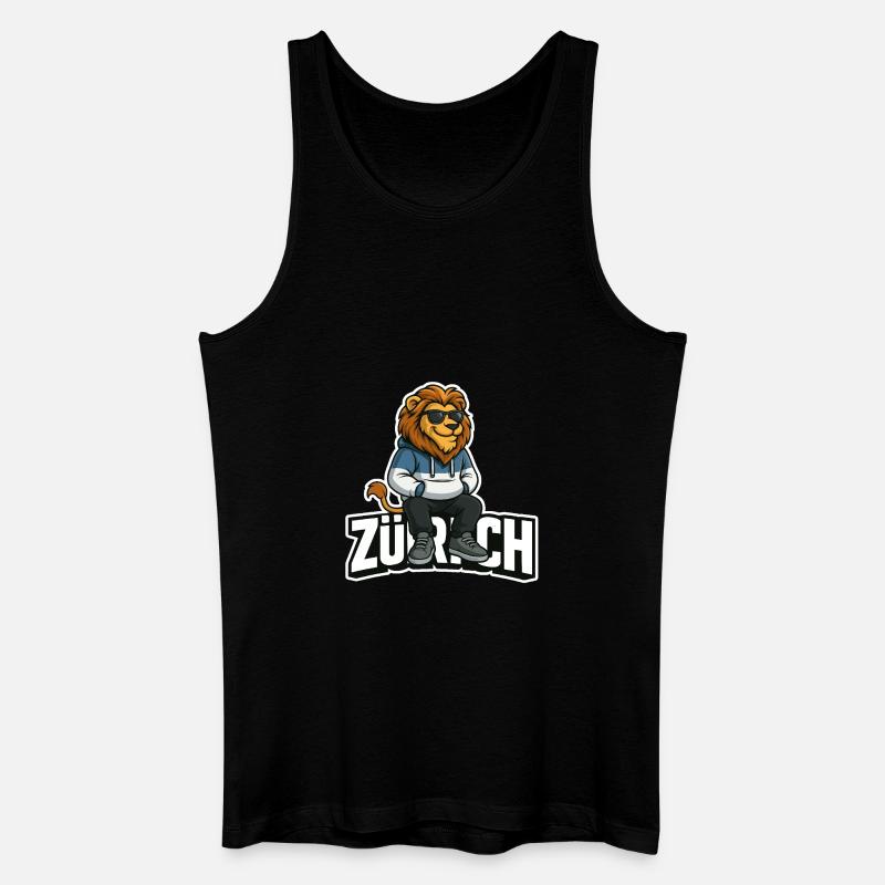 Zürich Löwe - Männer Bio Tank Top - Schwarz