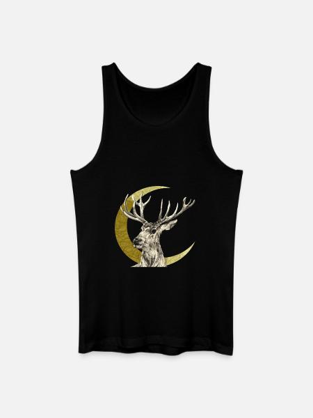 Hirsch - Männer Bio Tank Top - Schwarz