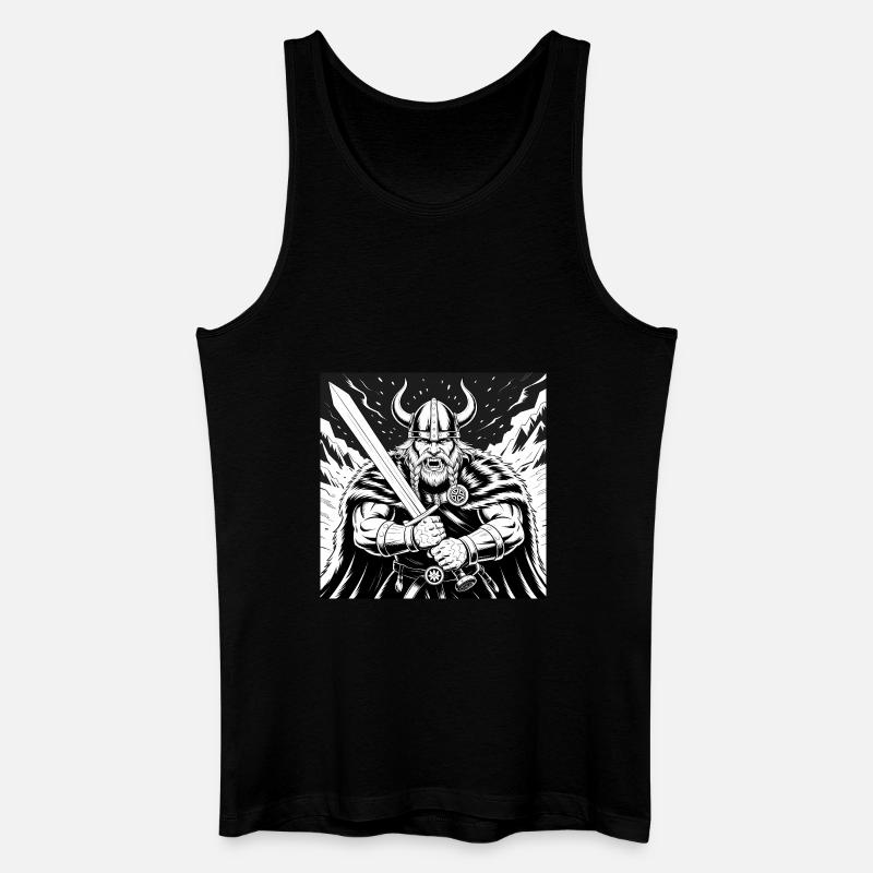 Mächtiger Wikinger-Krieger Version 3 - Männer Bio Tank Top - Schwarz