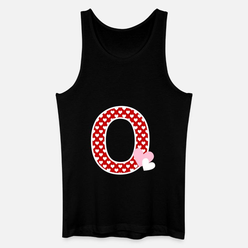 Buchstabe o Herz - Männer Bio Tank Top - Schwarz