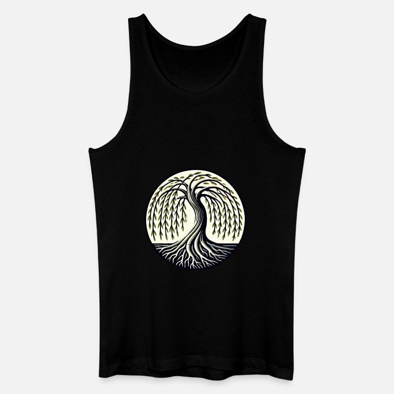 Trauerweide - Männer Bio Tank Top - Schwarz