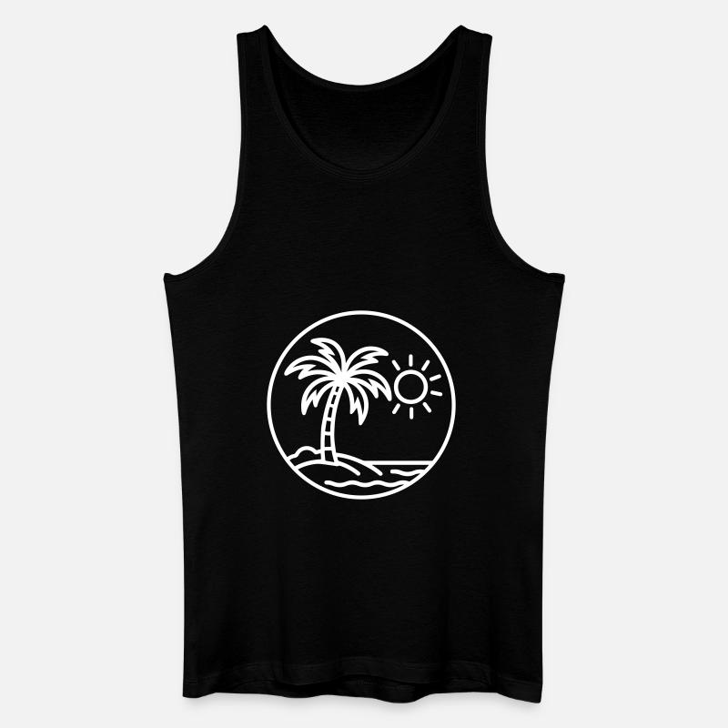 Sommer Palmen Strand - Männer Bio Tank Top - Schwarz