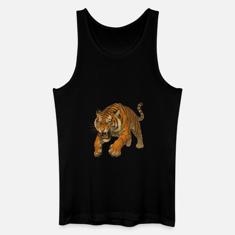 Angry Tiger - Männer Bio Tank Top - Schwarz