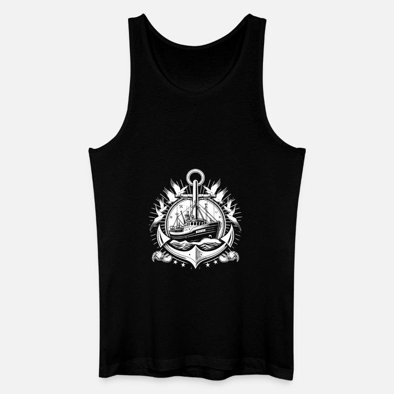 Fischerboot Logo - Männer Bio Tank Top - Schwarz