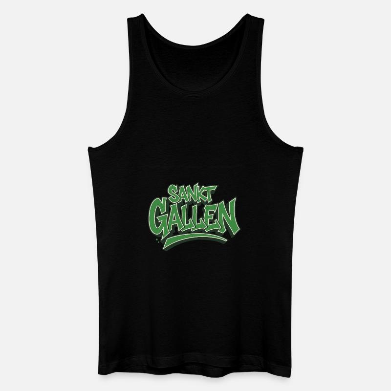 Sankt Gallen Graffiti - Männer Bio Tank Top - Schwarz