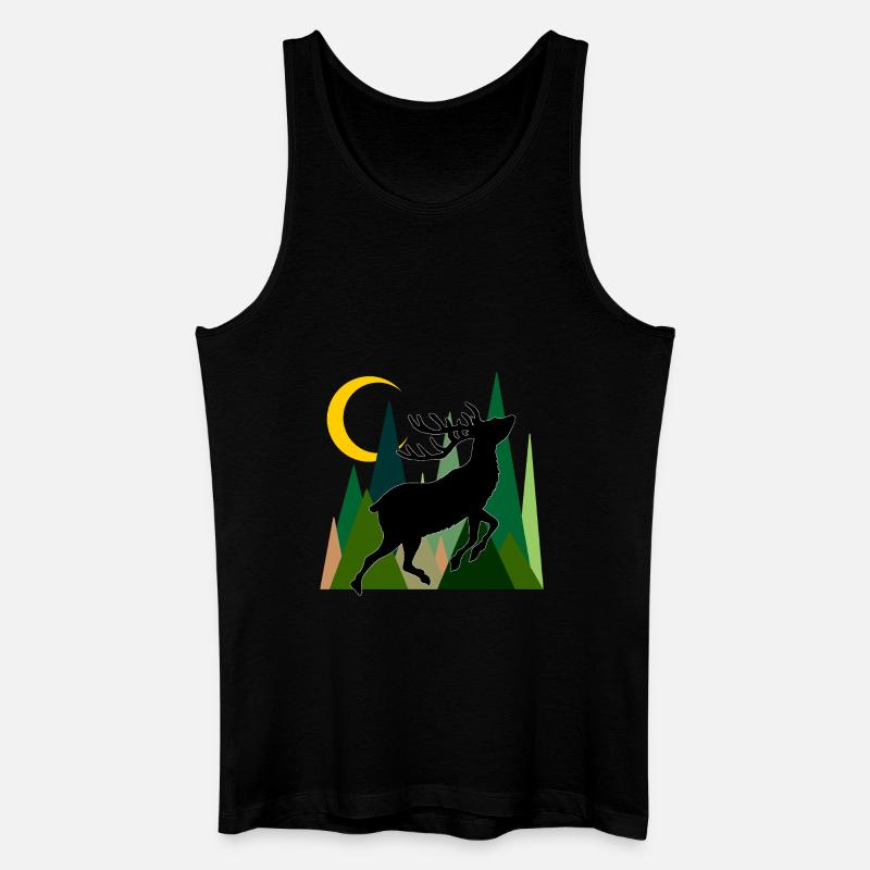 Hirsch - Männer Bio Tank Top - Schwarz
