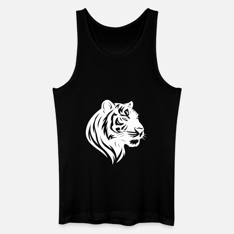 tiger kopf tribal - Männer Bio Tank Top - Schwarz