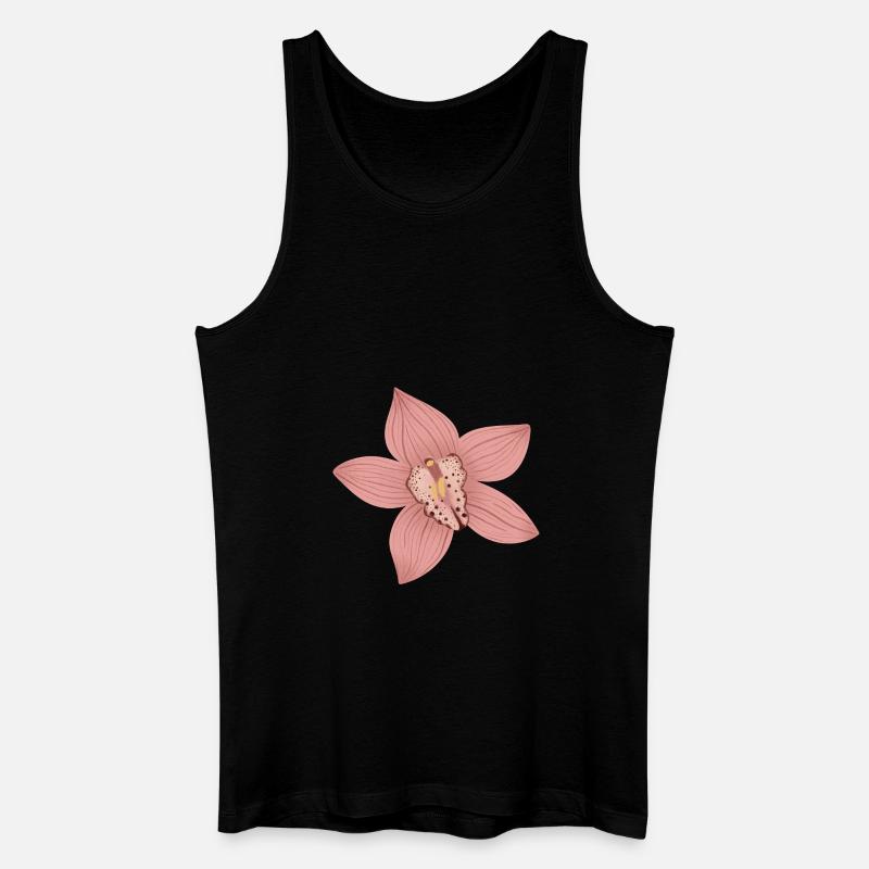 Rosa Orchideenblüte - Männer Bio Tank Top - Schwarz