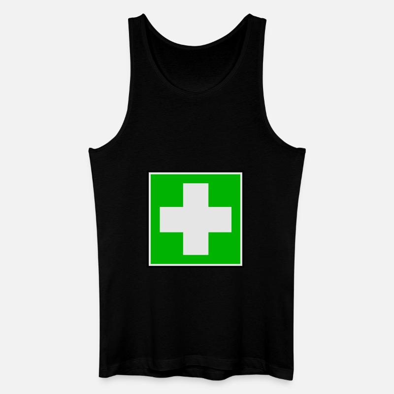 Erste-Hilfe-Kreuz - Männer Bio Tank Top - Schwarz